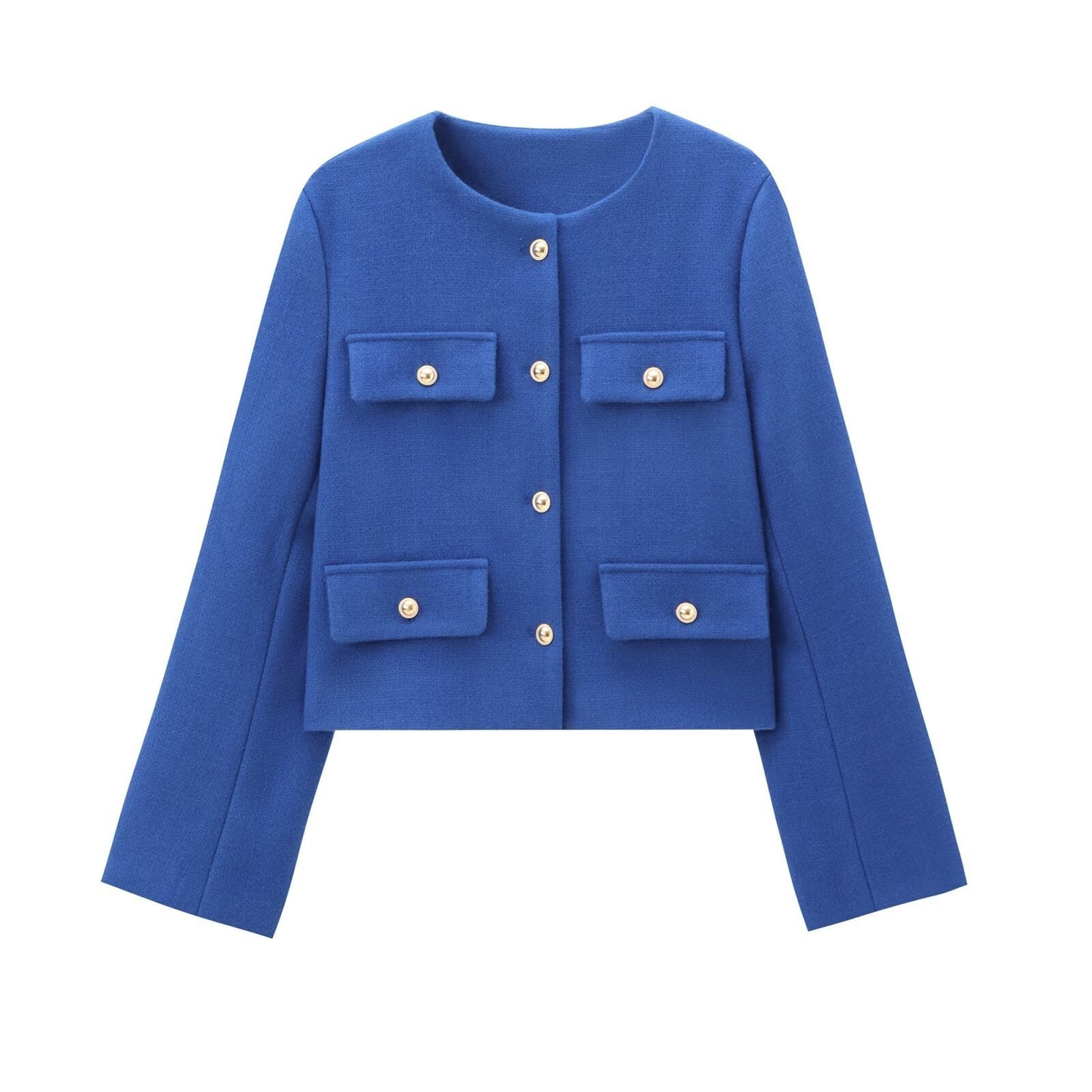French Style Chic Short Coat | same ANTHEM - royal blue / S