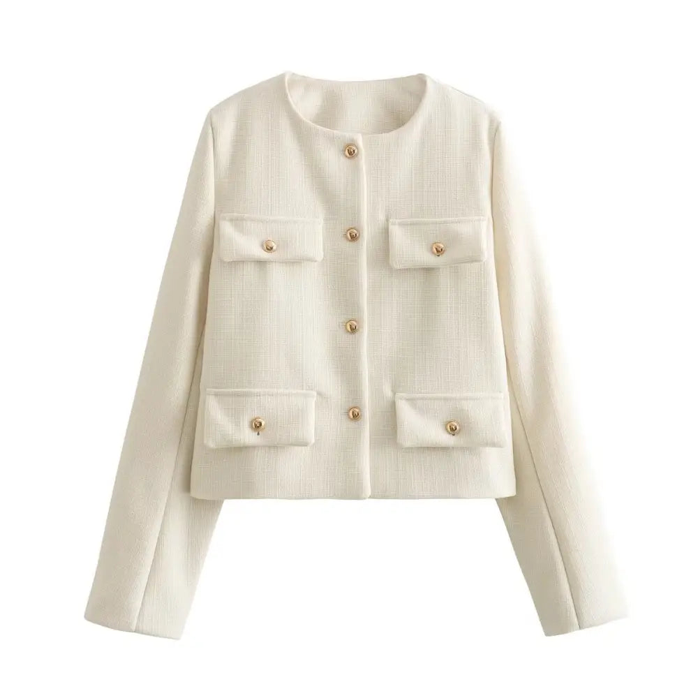 French Style Chic Short Coat | same ANTHEM - white / S