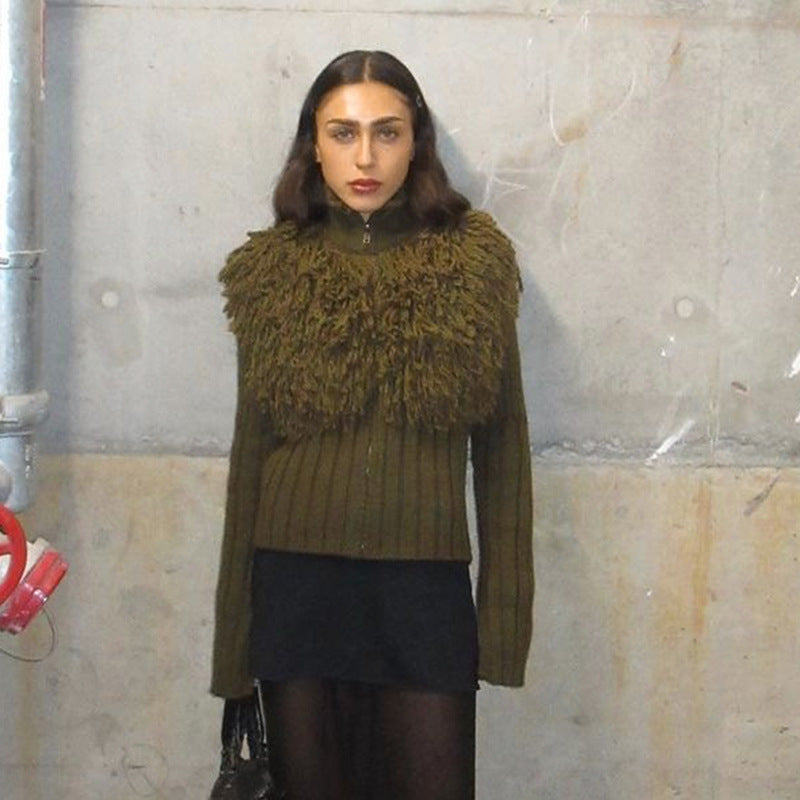 French-Style Woolen Tassel Top Women | Minimalist Chic | same ANTHEM.