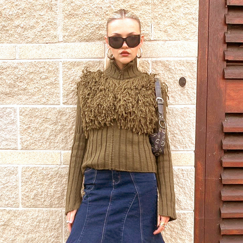 French-Style Woolen Tassel Top Women | Minimalist Chic | same ANTHEM.