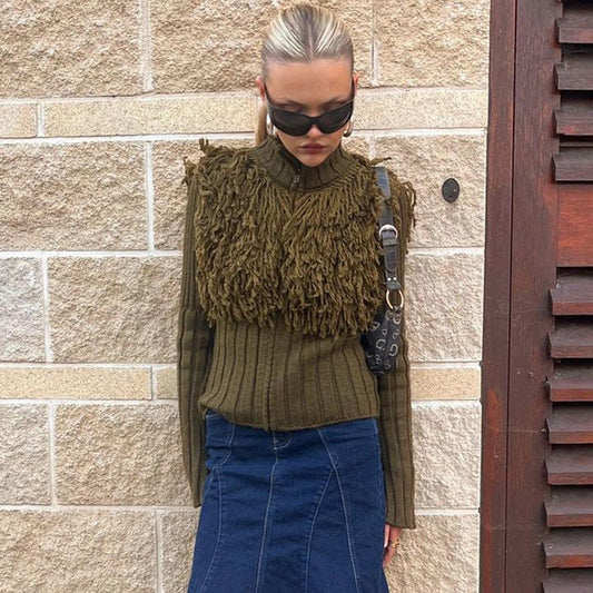 French-Style Woolen Tassel Top Women | Minimalist Chic | same ANTHEM.