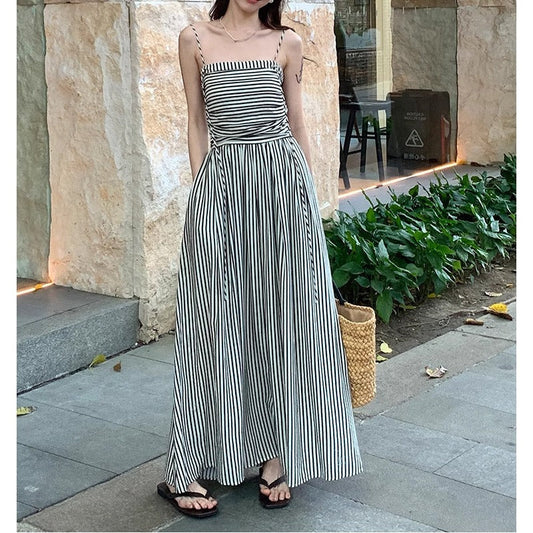 French Wrap Summer Dress – same ANTHEM - stripe / S