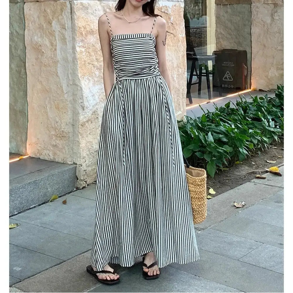 French Wrap Summer Dress – same ANTHEM - stripe / S