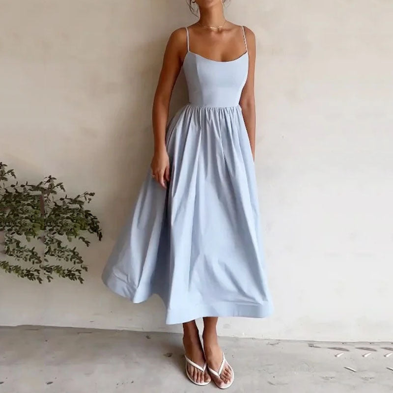 Fresh Sweet Suspender Dress | Romantic Chic Sundress for Lovers & Soulmates | Same Anthem - Blue / 2XL