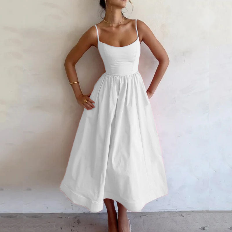 Fresh Sweet Suspender Dress | Romantic Chic Sundress for Lovers & Soulmates | Same Anthem - White / 2XL