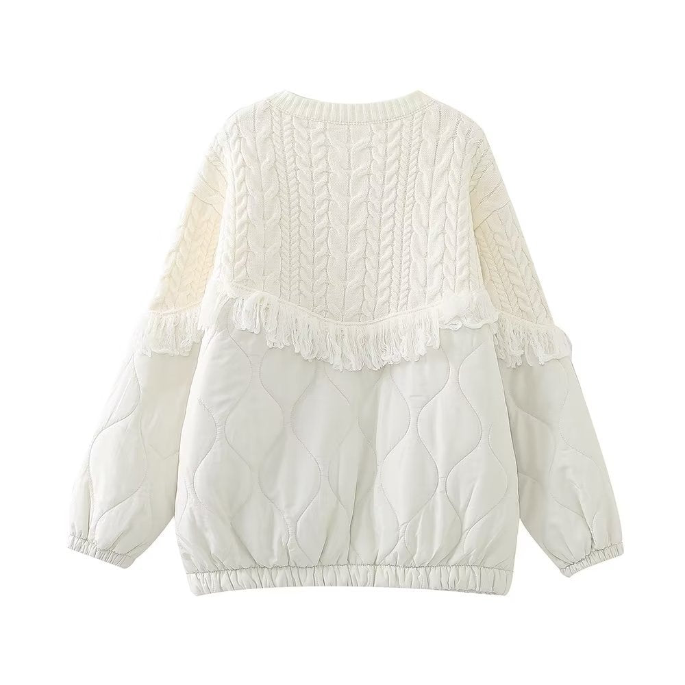 Fringe Patchwork Cotton Coat – Chic & Cozy Streetwear | same ANTHEM