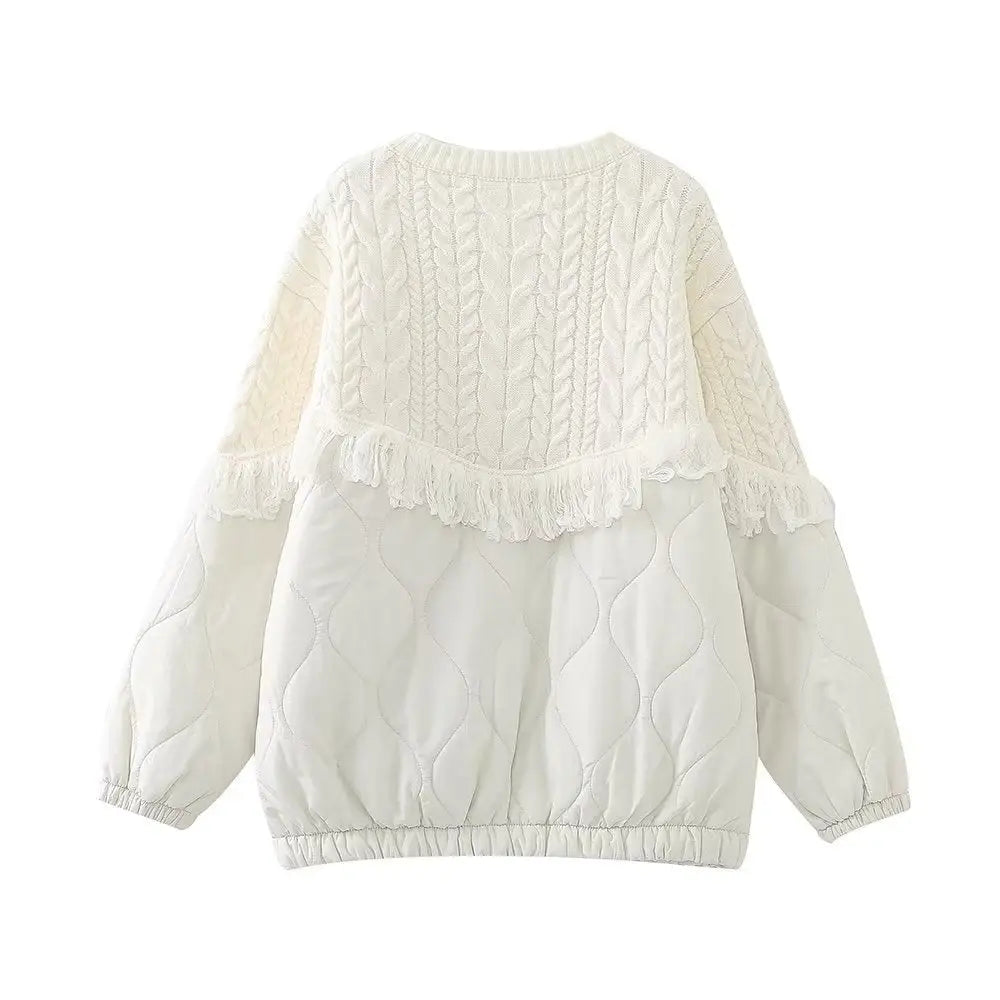 Fringe Patchwork Cotton Coat – Chic & Cozy Streetwear | same ANTHEM