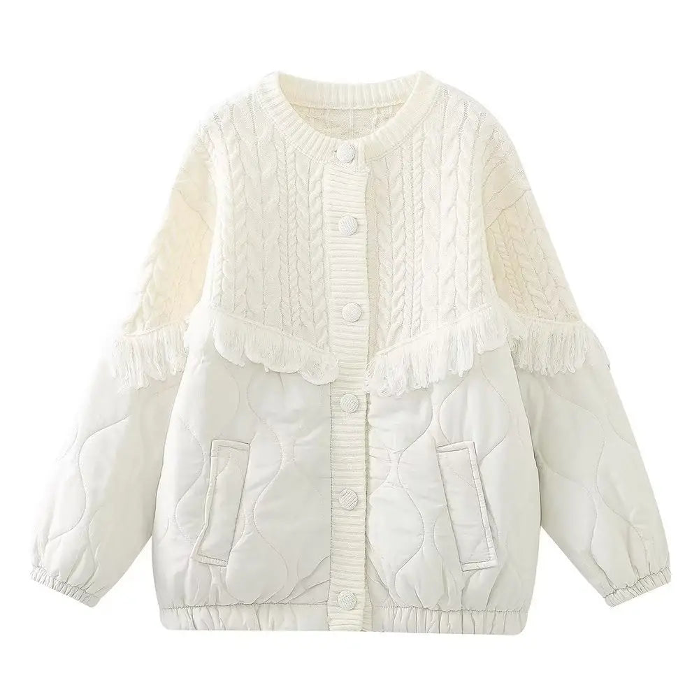 Fringe Patchwork Cotton Coat – Chic & Cozy Streetwear | same ANTHEM