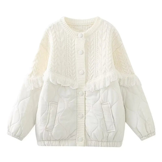 Fringe Patchwork Cotton Coat – Chic & Cozy Streetwear | same ANTHEM