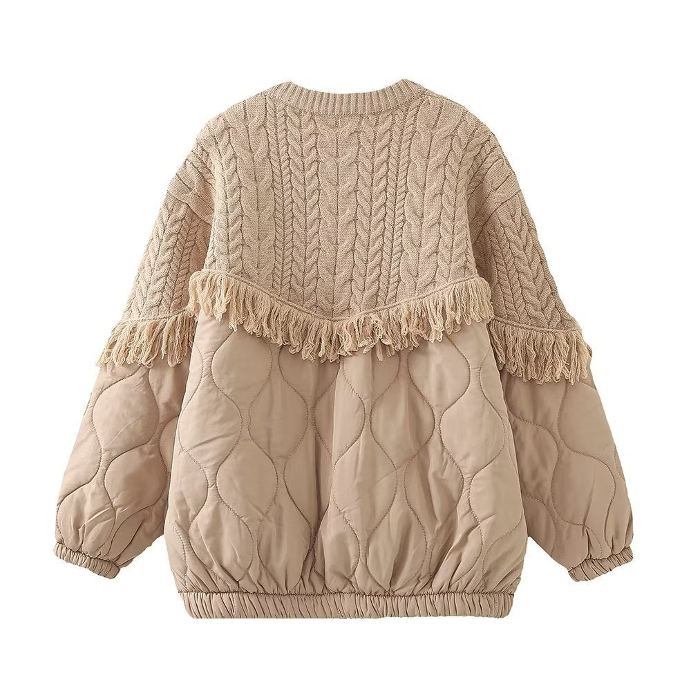 Fringe Patchwork Cotton Coat – Chic & Cozy Streetwear | same ANTHEM