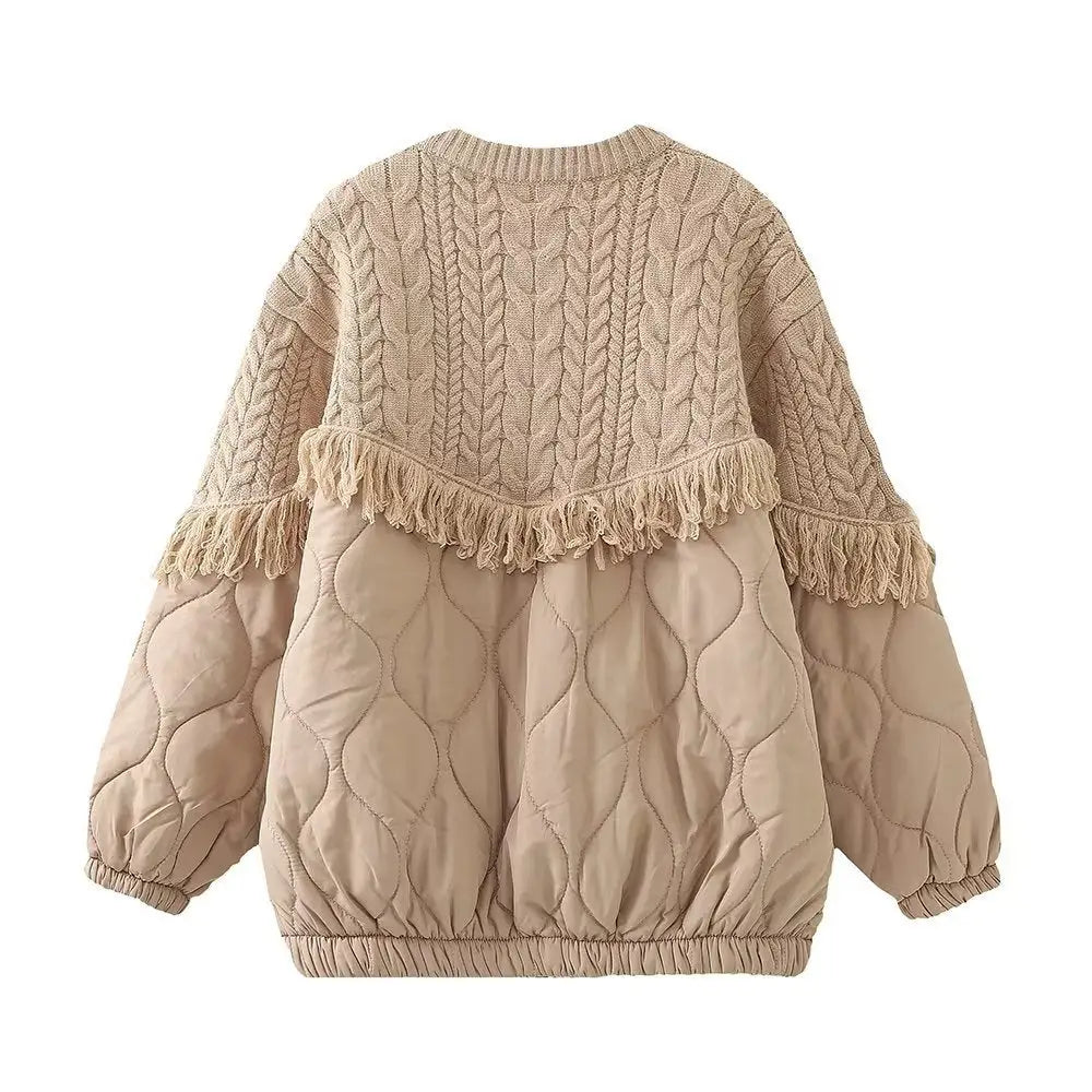 Fringe Patchwork Cotton Coat – Chic & Cozy Streetwear | same ANTHEM