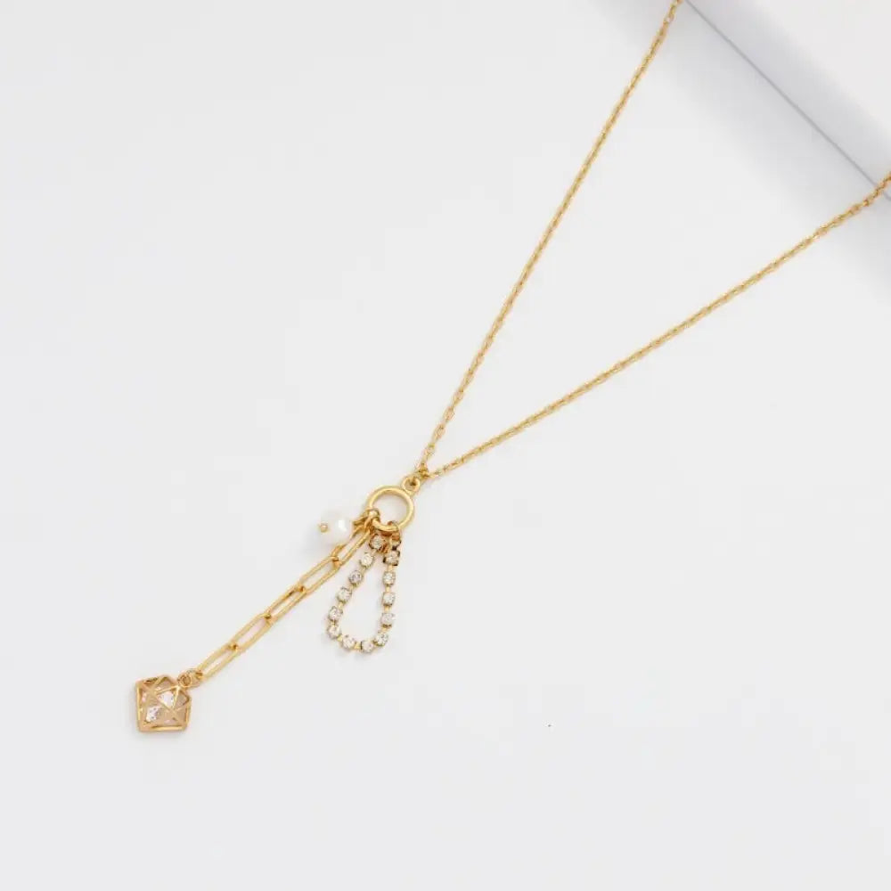 Frosty Gold Plated Zircon Pendant Necklace | Soulmate & Lovers Jewellery | same ANTHEM - Gold