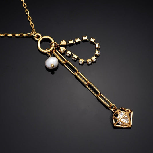 Frosty Gold Plated Zircon Pendant Necklace | Soulmate & Lovers Jewellery | same ANTHEM - Gold