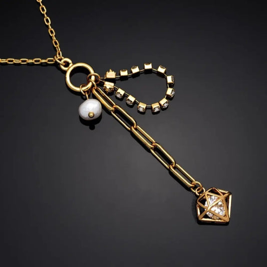 Frosty Gold Plated Zircon Pendant Necklace | Soulmate & Lovers Jewellery | same ANTHEM - Gold