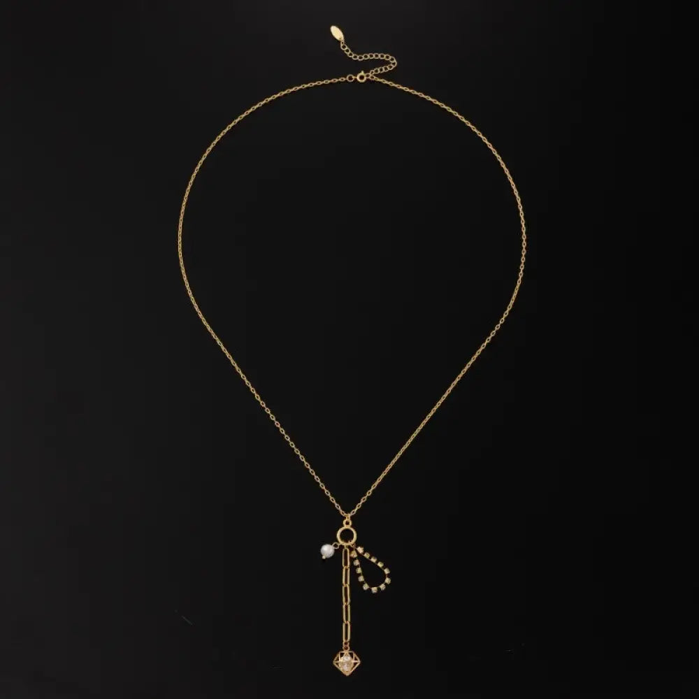 Frosty Gold Plated Zircon Pendant Necklace | Soulmate & Lovers Jewellery | same ANTHEM - Gold