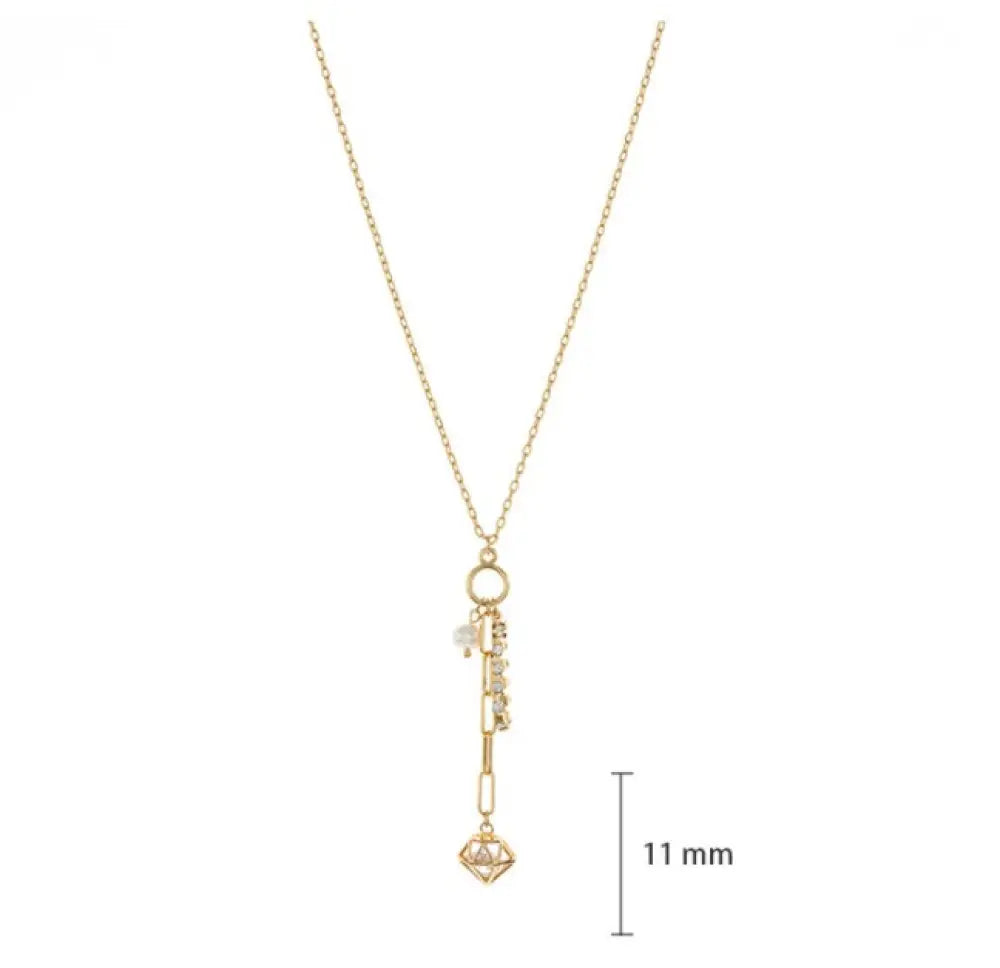 Frosty Gold Plated Zircon Pendant Necklace | Soulmate & Lovers Jewellery | same ANTHEM - Gold