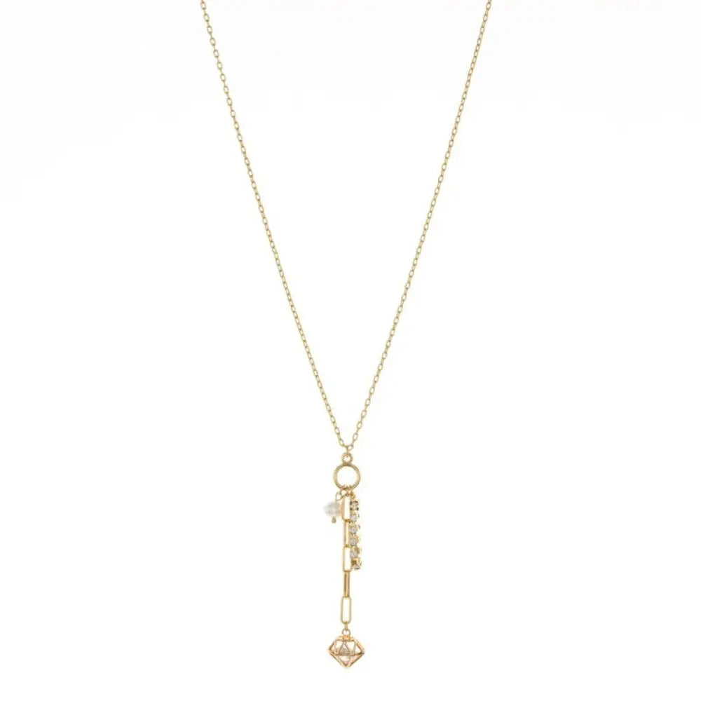 Frosty Gold Plated Zircon Pendant Necklace | Soulmate & Lovers Jewellery | same ANTHEM - Gold