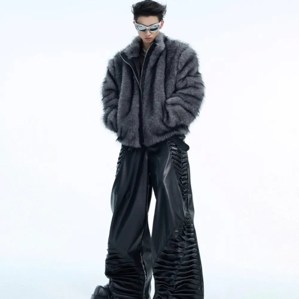 Fur-Stitched Coat – Unique Streetwear | same ANTHEM. - Coat