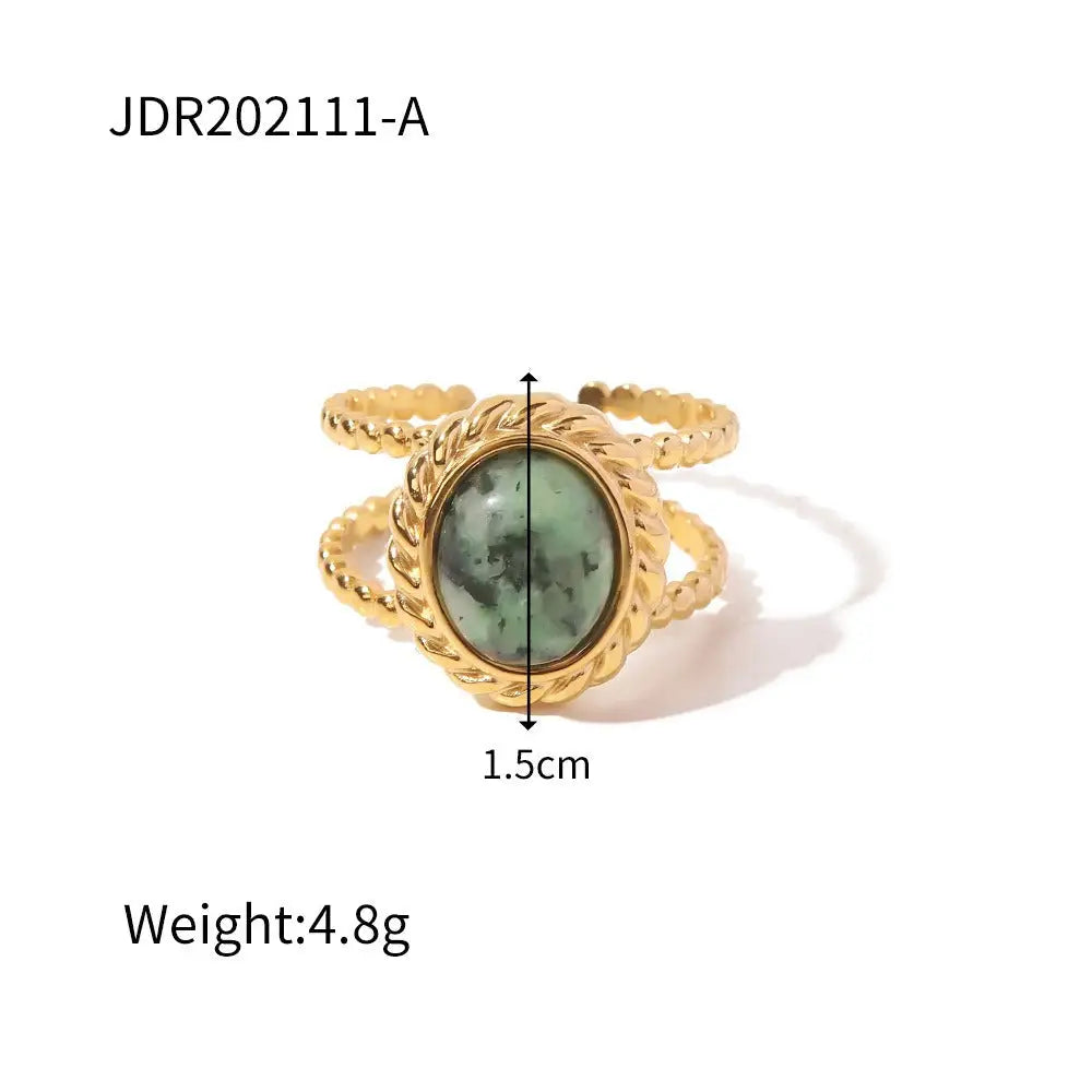 Gemstone Style Titanium Steel Ring – Women’s Statement Jewellery | same ANTHEM - JDR202111-A