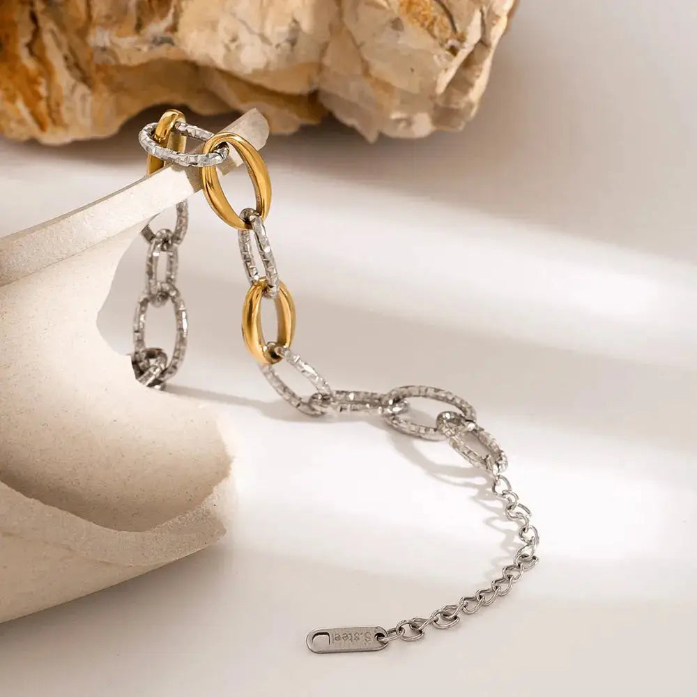 Gold-Plated Stainless Steel Bracelet – Streetwear Jewelry | same ANTHEM. - Silver / One Size