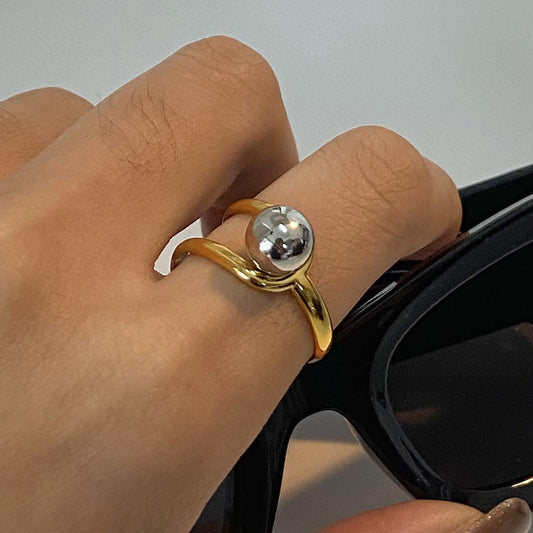 Gold & Silver Matching Line Ring | Minimalist Soulmate Jewelry | Same Anthem - JDRW2411004PS
