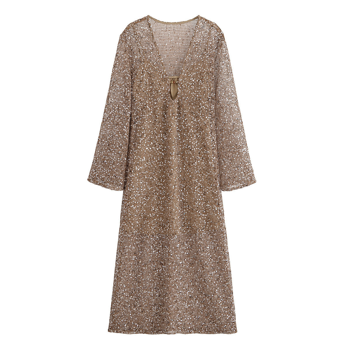 Golden Beaded Midi Dress – Soulmate Streetwear | same ANTHEM. - Brown / XS