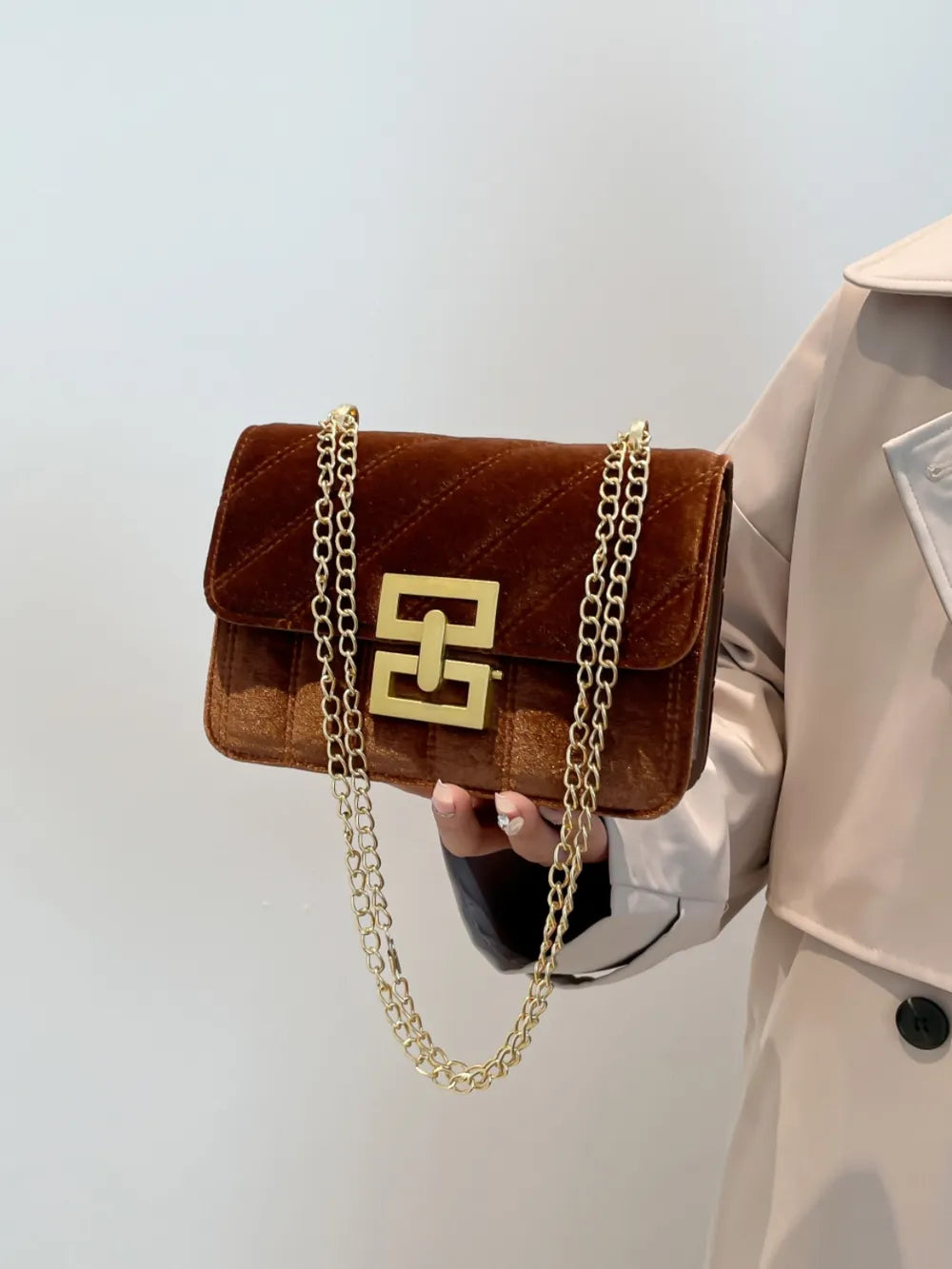 Golden Chain Bag – Night-Out Chic | same ANTHEM - Brown / One Size