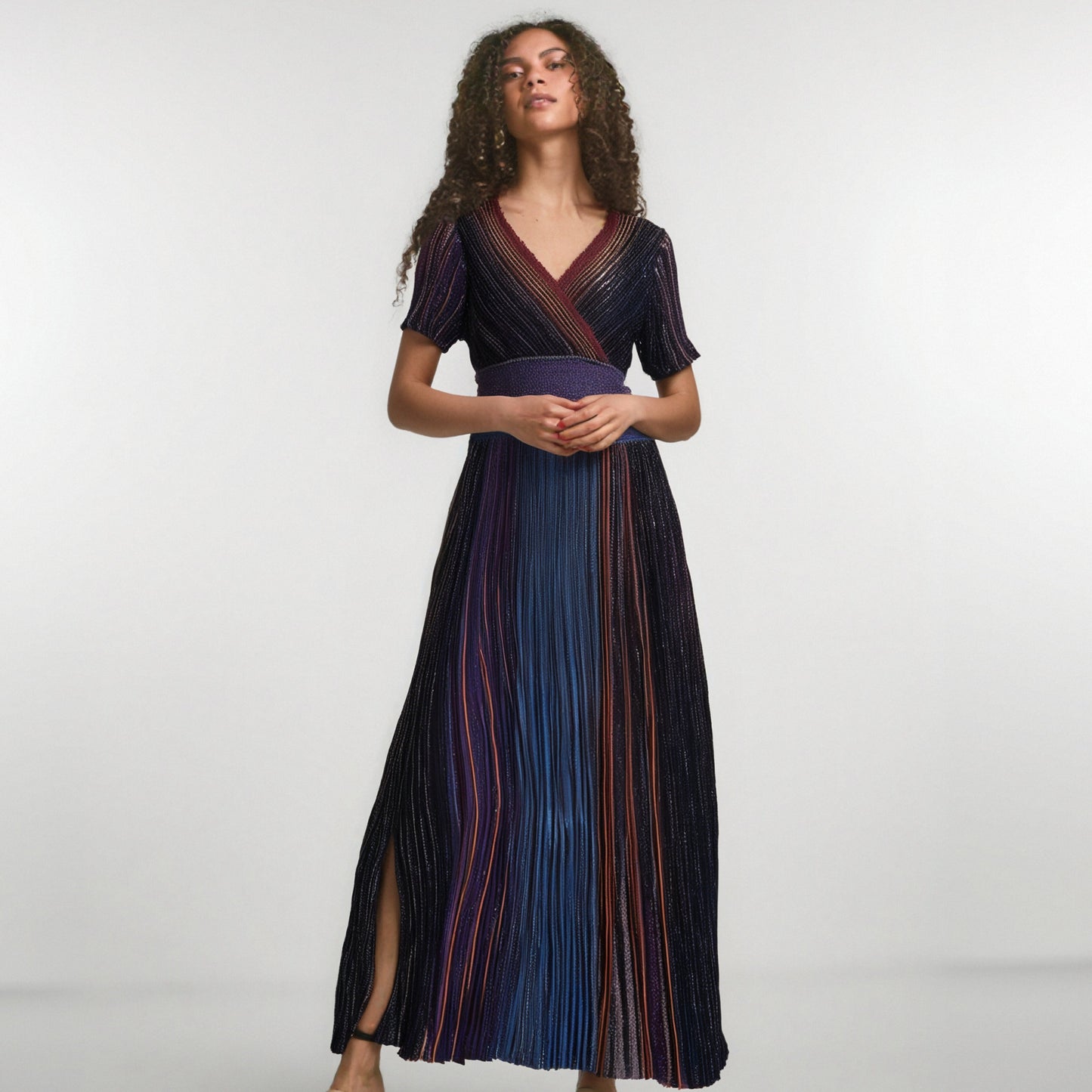 Gradient Pleated Long Dress | same ANTHEM.
