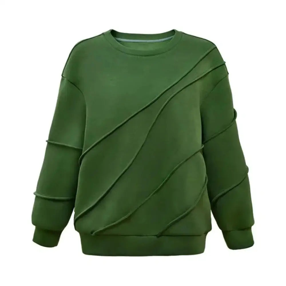 Green O-Neck Long Sleeve Top – same ANTHEM | Dreamy Streetwear for Soulmates & Lovers