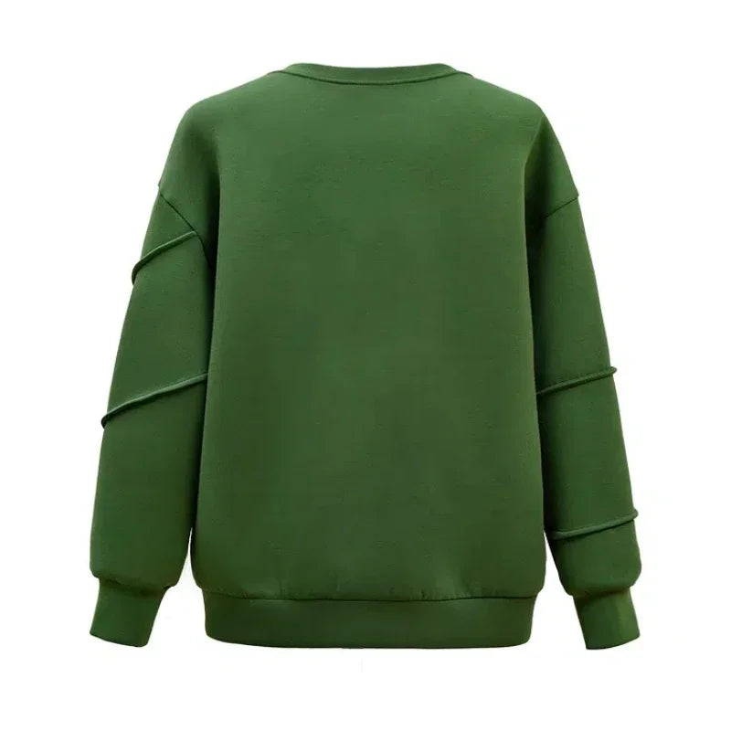 Green O-Neck Long Sleeve Top – same ANTHEM | Dreamy Streetwear for Soulmates & Lovers