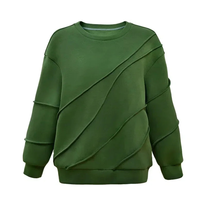 Green O-Neck Long Sleeve Top – same ANTHEM | Dreamy Streetwear for Soulmates & Lovers