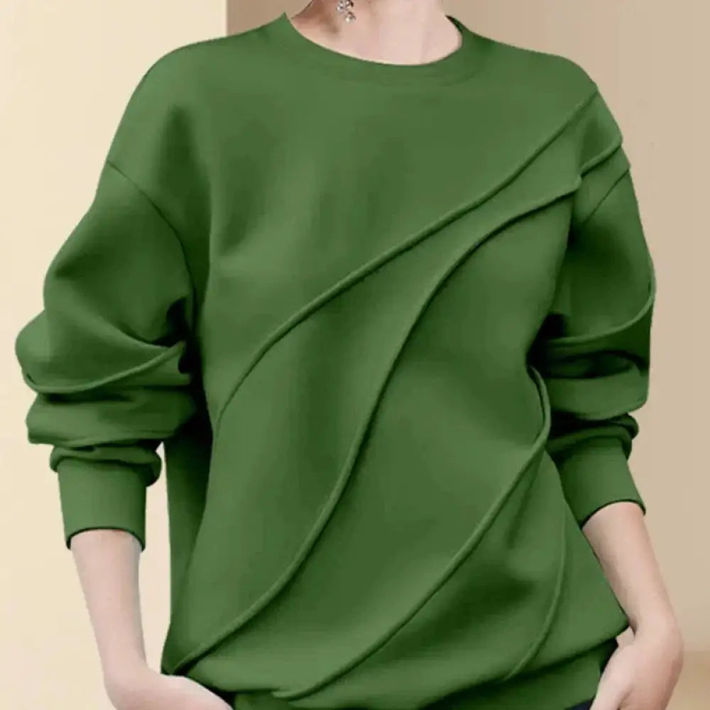 Green O-Neck Long Sleeve Top – same ANTHEM | Dreamy Streetwear for Soulmates & Lovers