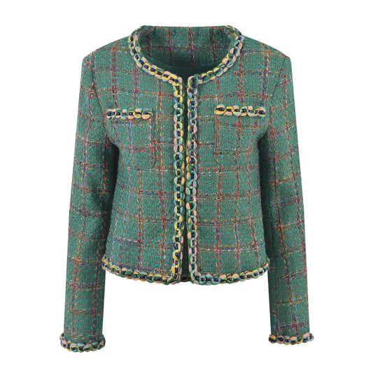 Green Plaid Tweed Jacket – same ANTHEM | Soulmate Streetwear Wool Coat for Women