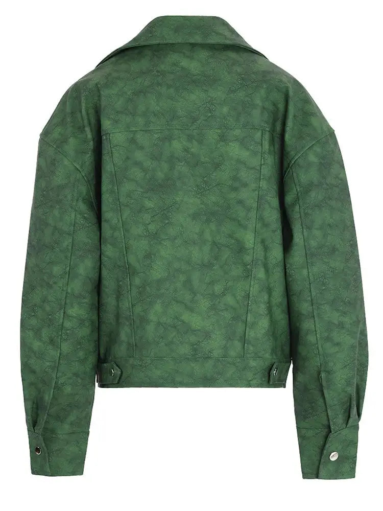 Green Vintage PU Leather Jacket – same ANTHEM | Soulmate Streetwear