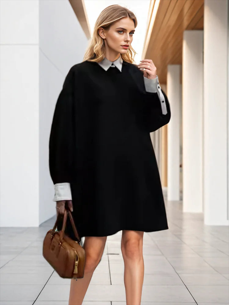 Grey Contrast Irregular Blouse – Japanese Flair Streetwear | same ANTHEM
