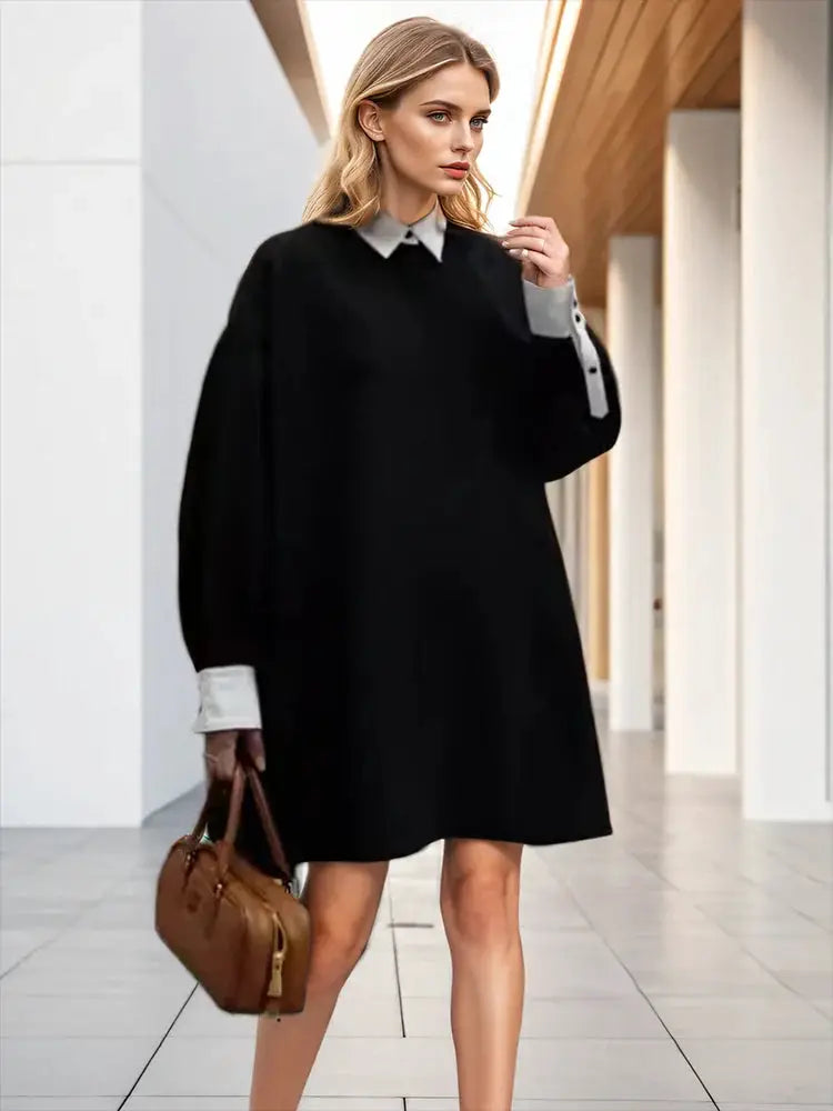 Grey Contrast Irregular Blouse – Japanese Flair Streetwear | same ANTHEM