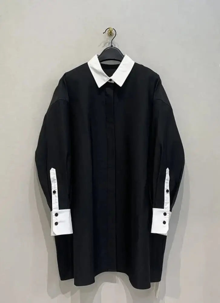 Grey Contrast Irregular Blouse – Japanese Flair Streetwear | same ANTHEM - Black / S
