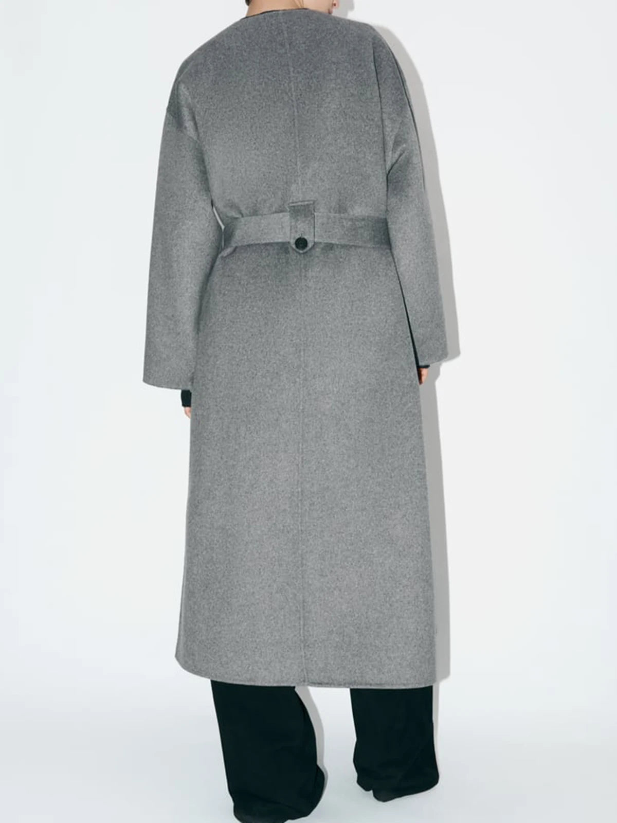 Grey Wool Blend Belted Coat | same ANTHEM®