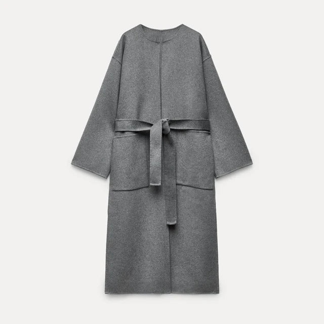 Grey Wool Blend Belted Coat | same ANTHEM® - Grey / S