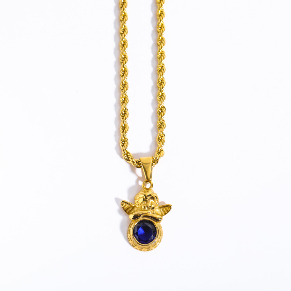 Guardian Angel Necklace | Boho Chic Lovers Pendant | same ANTHEM - September Blue