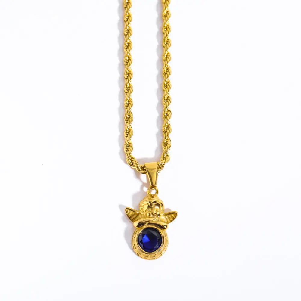 Guardian Angel Necklace | Boho Chic Lovers Pendant | same ANTHEM - September Blue