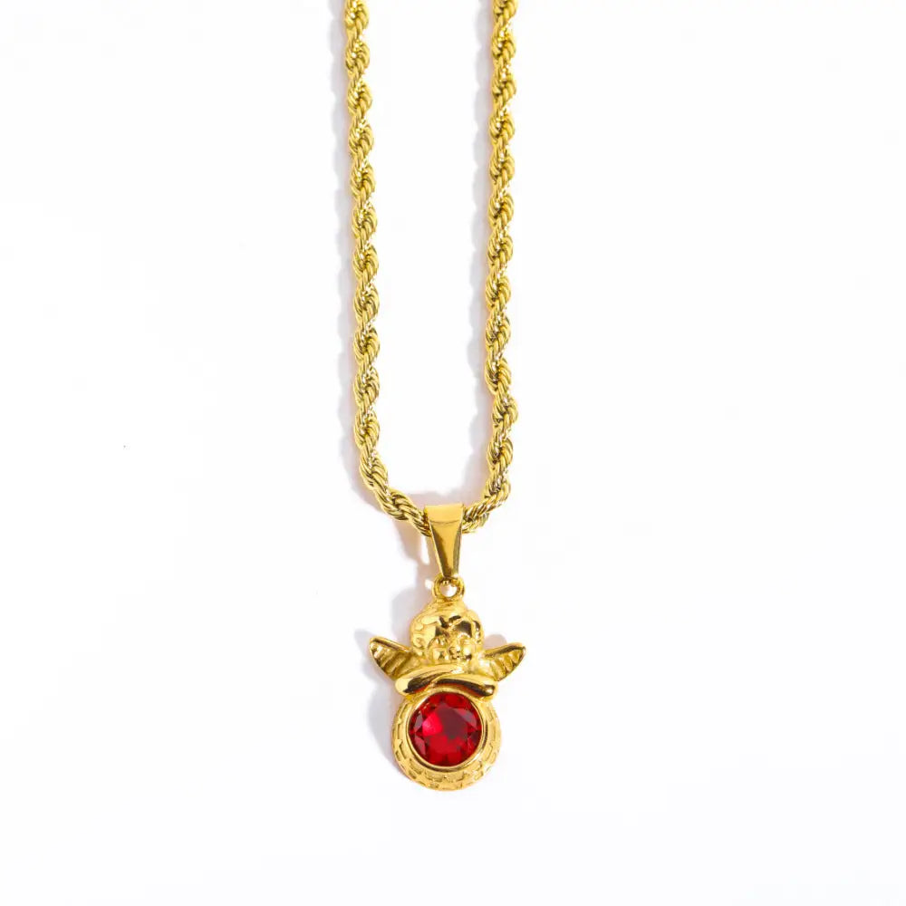 Guardian Angel Necklace | Boho Chic Lovers Pendant | same ANTHEM - 7month Red