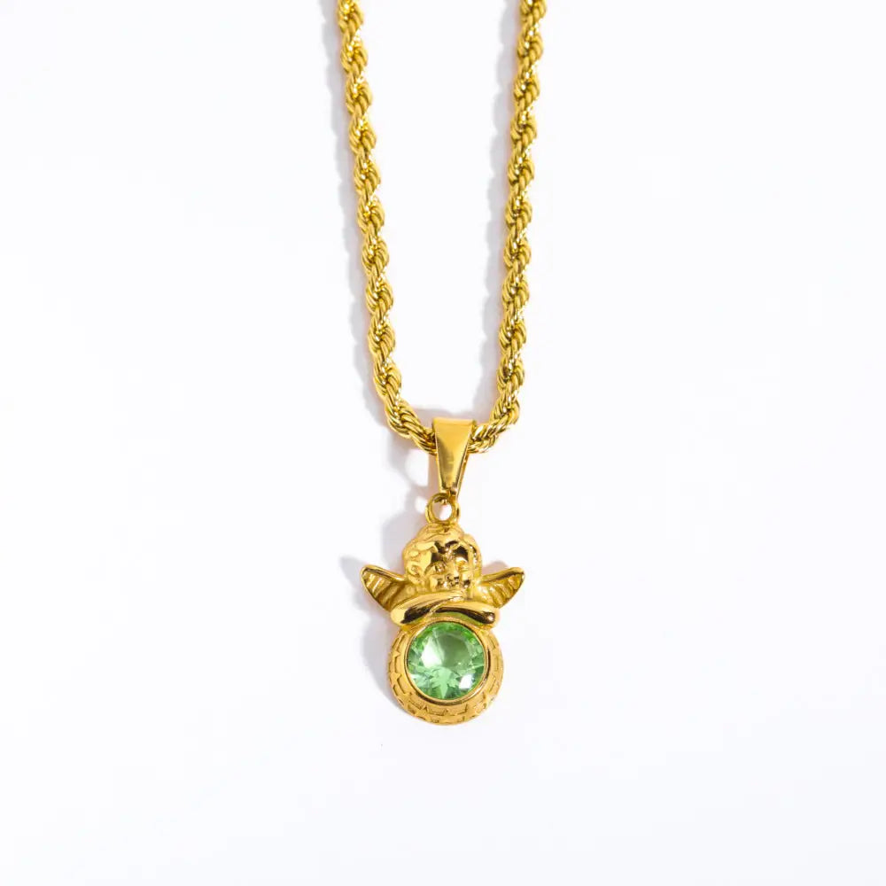 Guardian Angel Necklace | Boho Chic Lovers Pendant | same ANTHEM - 8 Months Olive Green