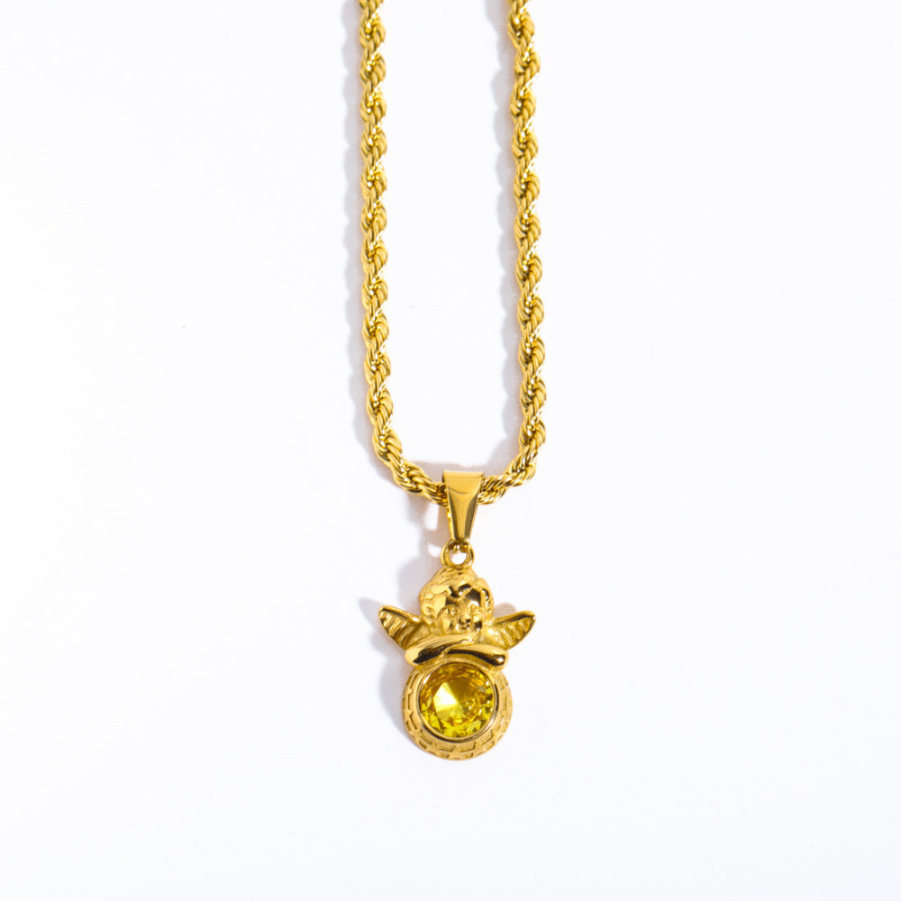 Guardian Angel Necklace | Boho Chic Lovers Pendant | same ANTHEM - November Yellow