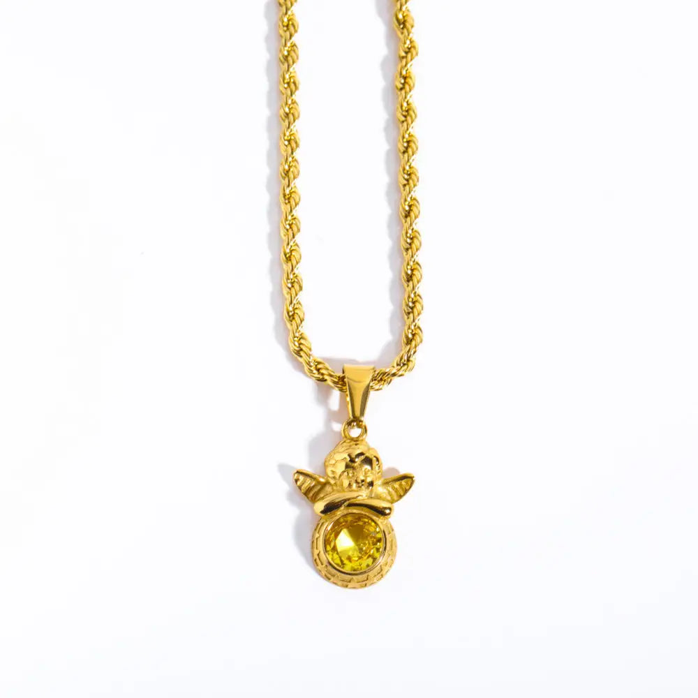 Guardian Angel Necklace | Boho Chic Lovers Pendant | same ANTHEM - November Yellow