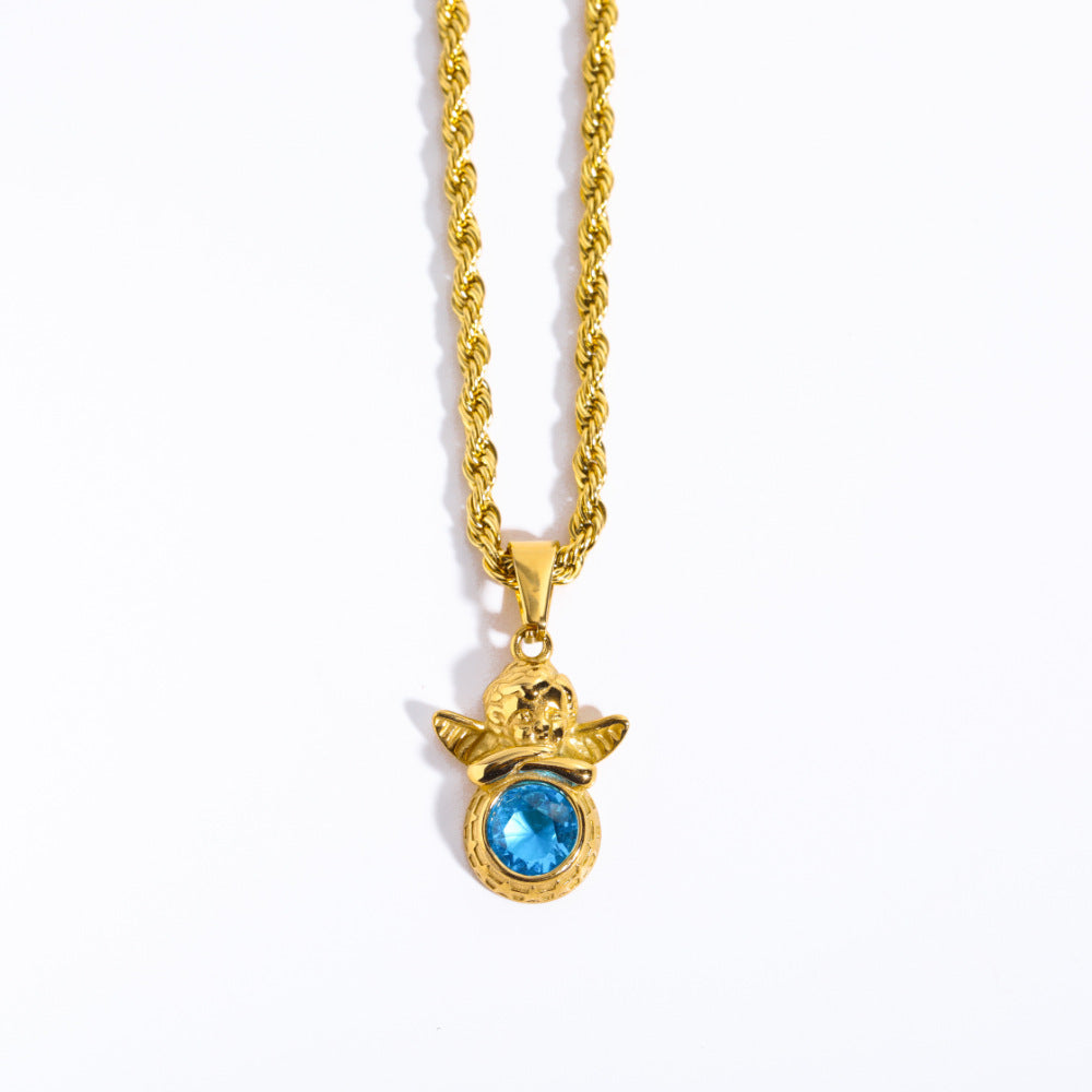 Guardian Angel Necklace | Boho Chic Lovers Pendant | same ANTHEM - Blue In December