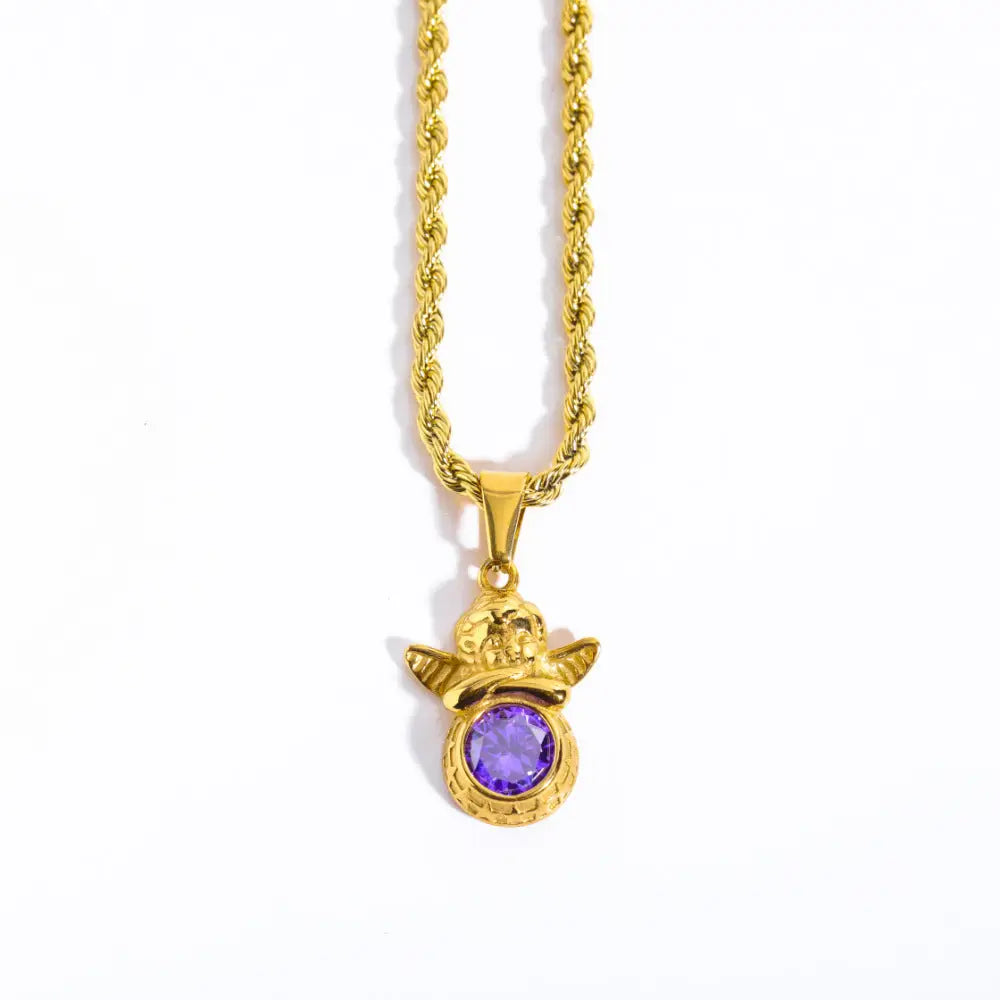 Guardian Angel Necklace | Boho Chic Lovers Pendant | same ANTHEM - Light Purple In June