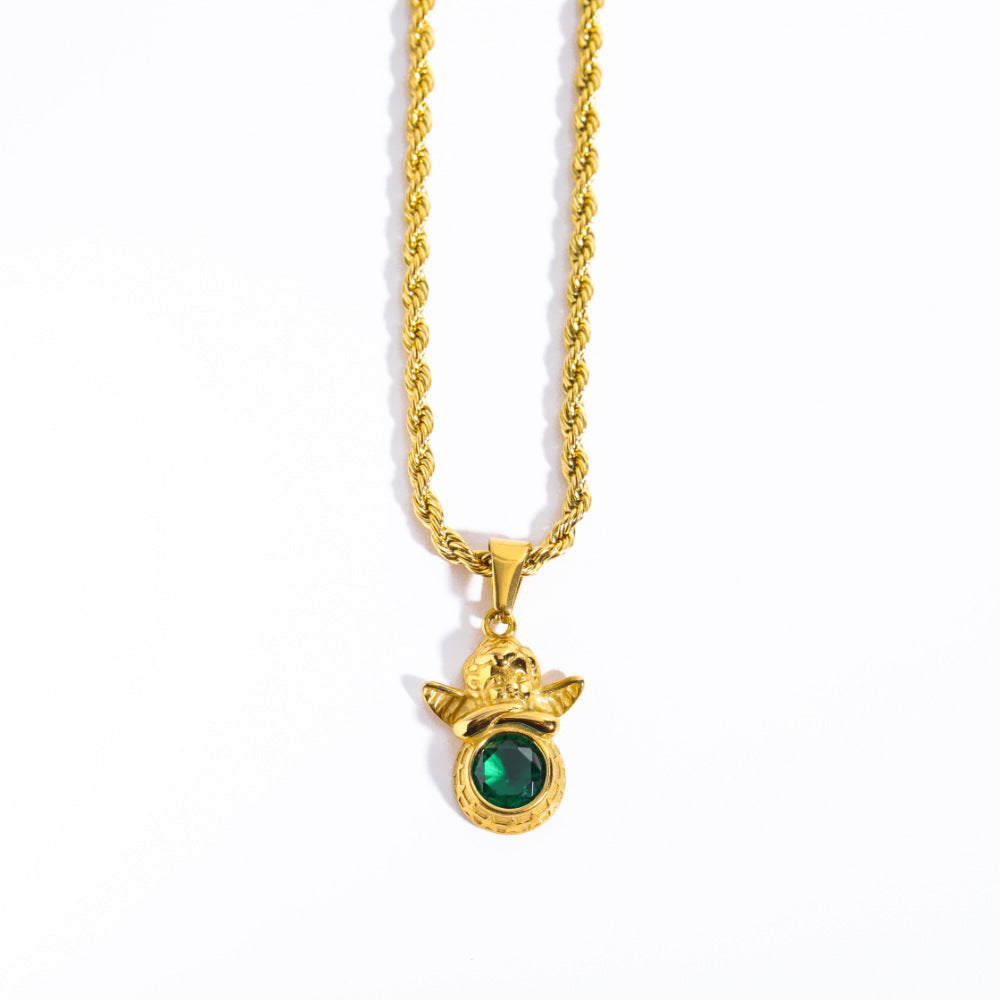 Guardian Angel Necklace | Boho Chic Lovers Pendant | same ANTHEM - May Ancestor Green