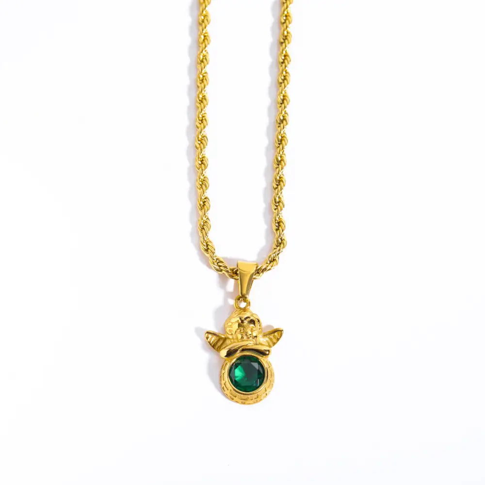 Guardian Angel Necklace | Boho Chic Lovers Pendant | same ANTHEM - May Ancestor Green