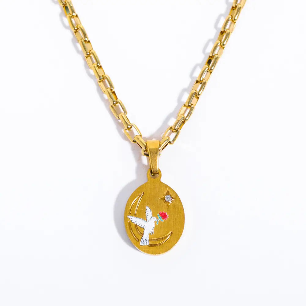 Hand Painted Butterfly Soulmate Necklace | Boho Chic Jewellery | same ANTHEM - Peace Dove